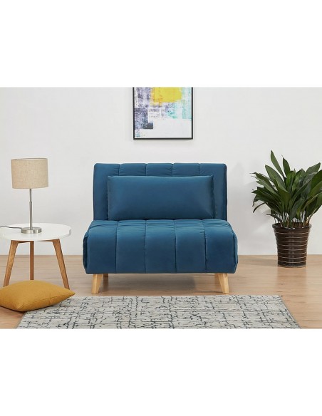 Fotel rozkładany Billy Niebieski Velvet