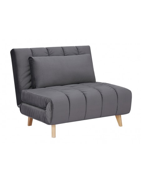 Fotel rozkładany Billy Szary Velvet