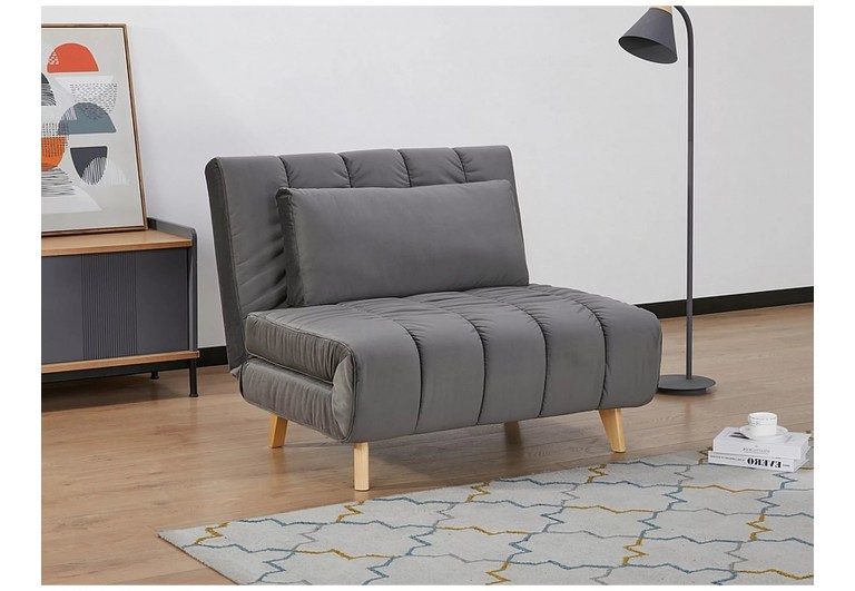 Fotel rozkładany Billy Szary Velvet