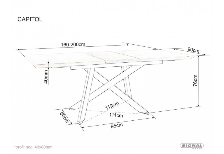 Stół rozkładany Capitol