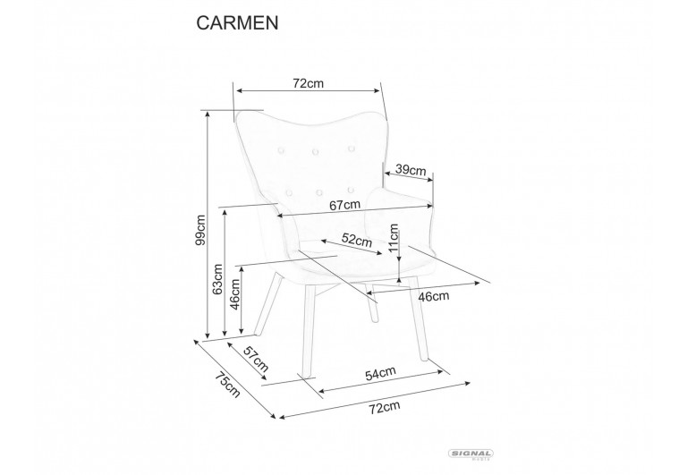 Fotel Carmen Czarny Velvet