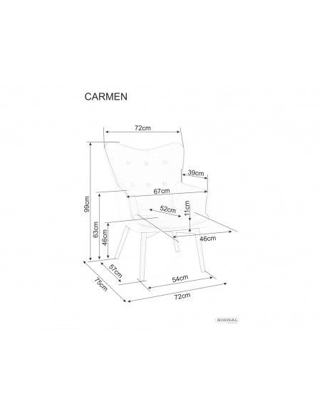 Fotel Carmen Czarny Velvet