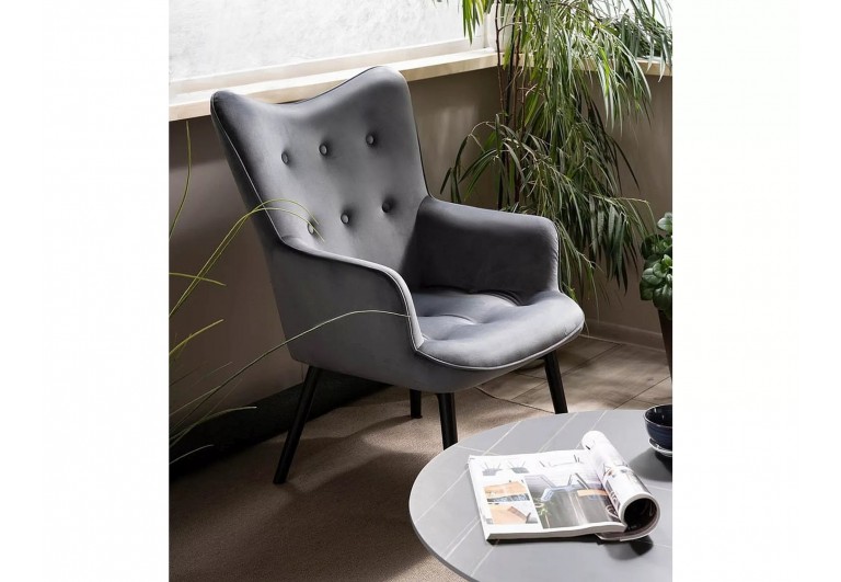 Fotel Carmen Szary Velvet