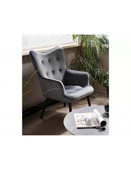 Fotel Carmen Szary Velvet