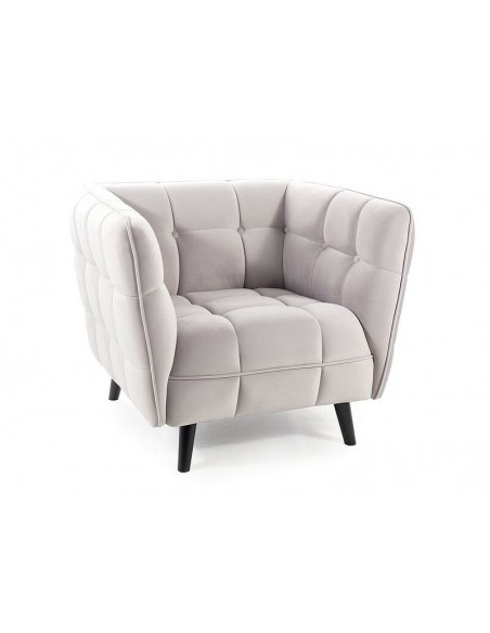 Fotel Castello Jasny Szary Velvet 1