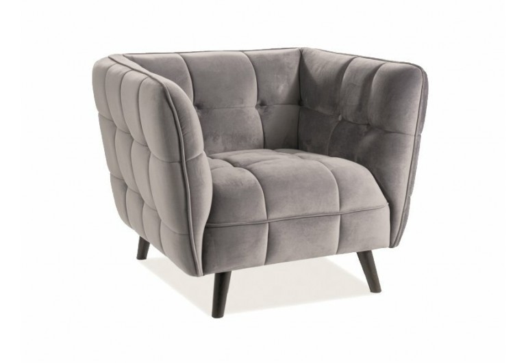 Fotel Castello Szary Velvet 1