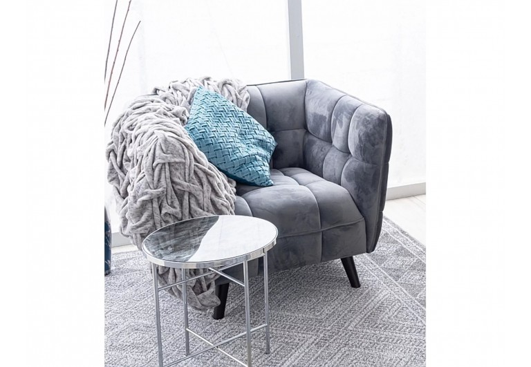 Fotel Castello Szary Velvet 1