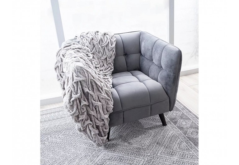 Fotel Castello Szary Velvet 1
