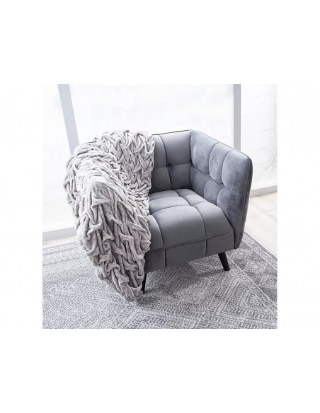 Fotel Castello Szary Velvet 1