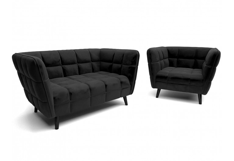 Fotel Castello Czarny Velvet 2