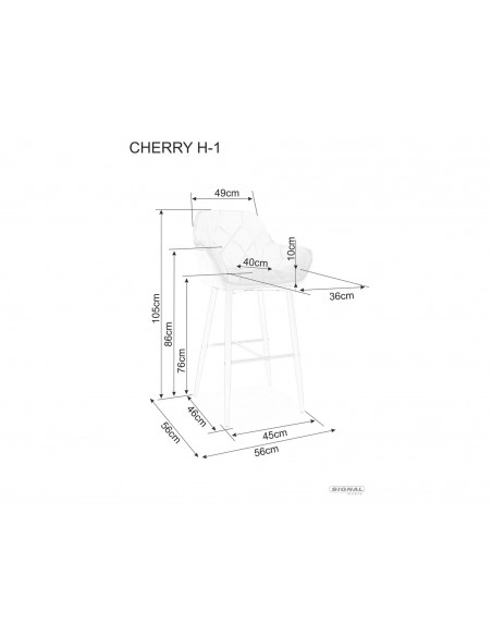 Hoker Cherry H-1 Szary Velvet