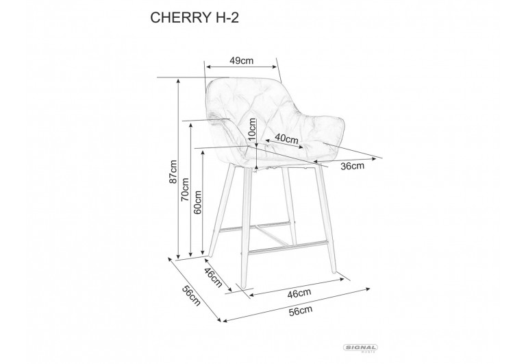 Półhoker Cherry H-2 Beżowy Velvet
