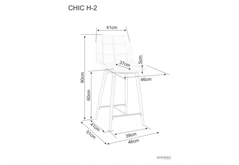 Półhoker Chic H-2 Beżowy Velvet