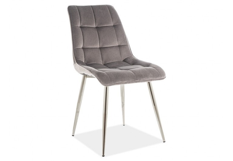 Krzesło Chic Chrom Szary Velvet