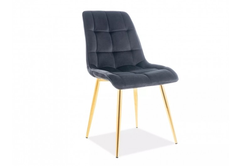 Krzesło Chic Złoty Czarny Velvet