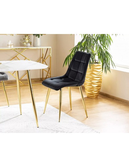 Krzesło Chic Złoty Czarny Velvet