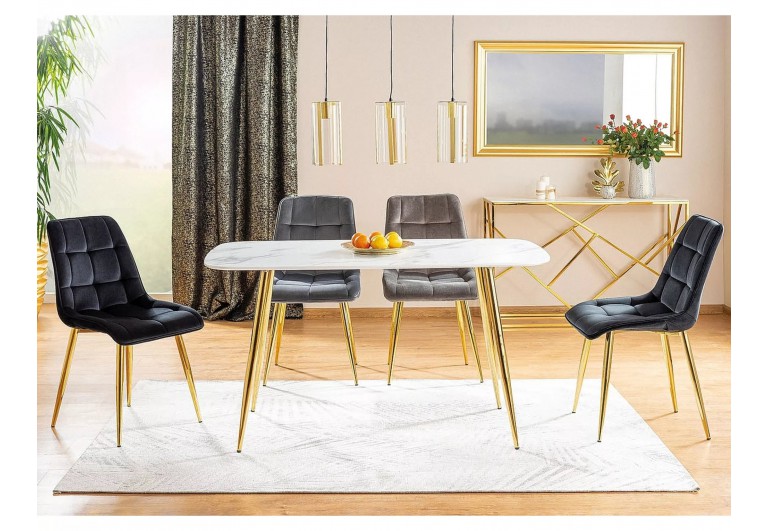 Krzesło Chic Złoty Czarny Velvet