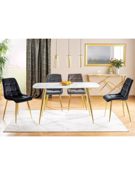 Krzesło Chic Złoty Czarny Velvet