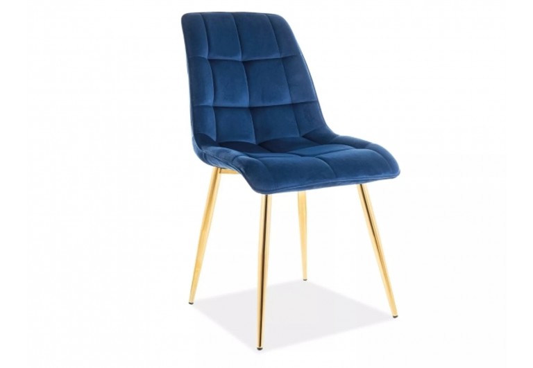 Krzesło Chic Złoty Granatowy Velvet