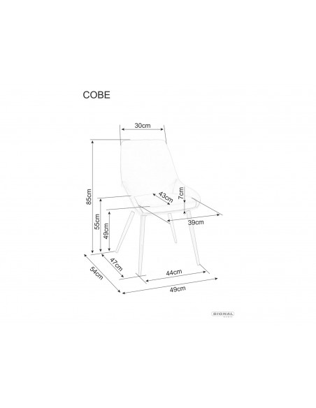 Krzesło Cobe Szary Velvet