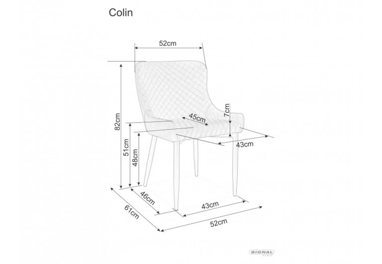 Krzesło Colin B Beżowy Velvet