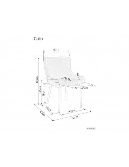 Krzesło Colin B Beżowy Velvet