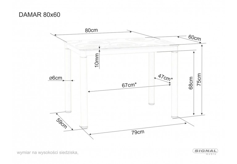 Stół 80 Marmur Damar