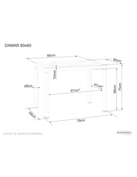 Stół 80 Marmur Damar