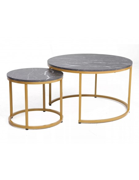 Zestaw 2 ław okrągłych Złote Dion