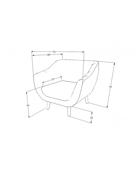 Fotel tapicerowany 1os Elite 1 Szary Velvet