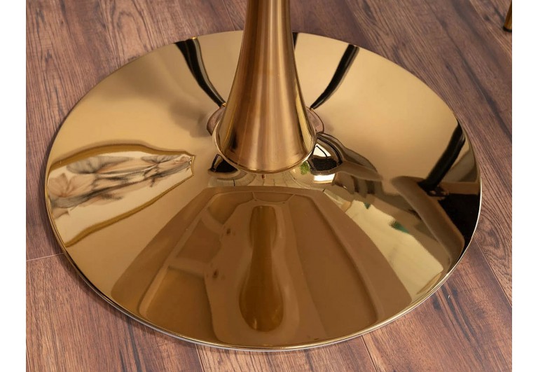 Stół okrągły 90 Biało-Złoty Espero