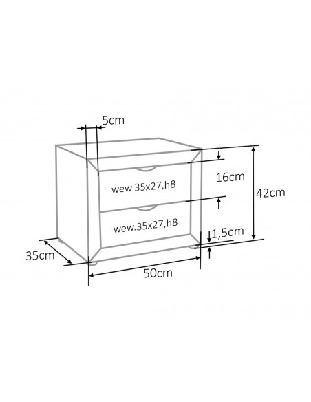 Szafka nocna tapicerowana ET2 Beżowy Velvet