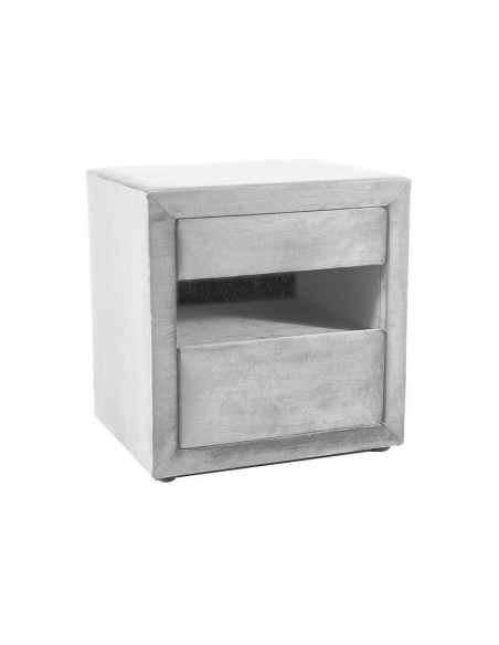 Szafka nocna tapicerowana ET3 Jasny Szary Velvet