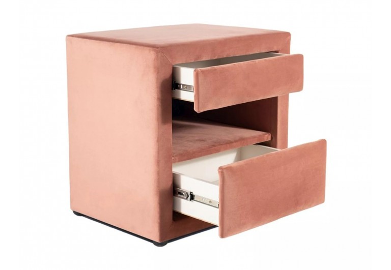 Szafka nocna tapicerowana ET3 Różowy Velvet