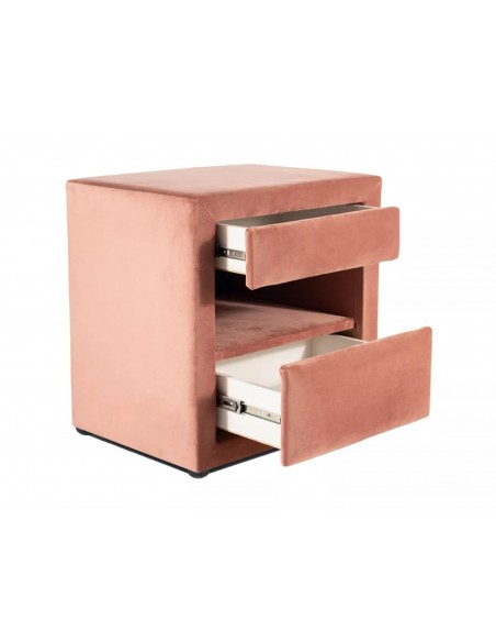 Szafka nocna tapicerowana ET3 Różowy Velvet