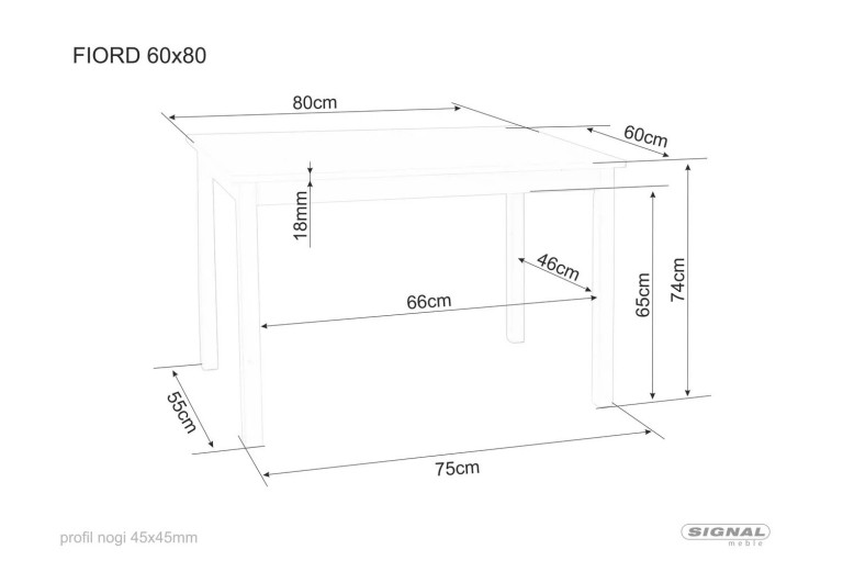 Stół 80 Biały Fiord