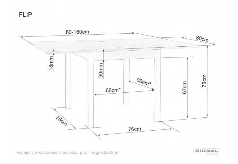 Stół rozkładany Flip