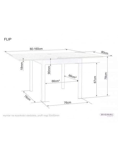 Stół rozkładany Flip