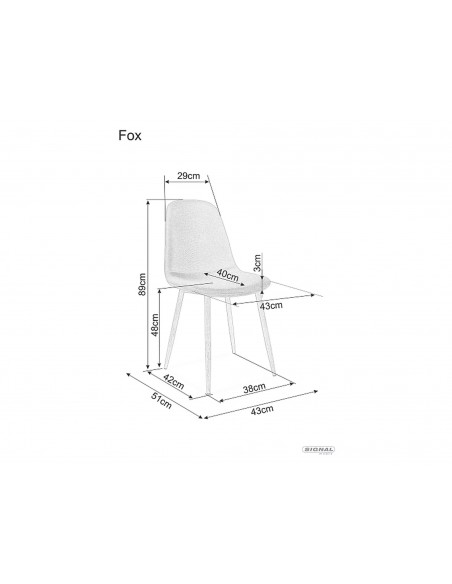 Krzesło Fox Szary Velvet