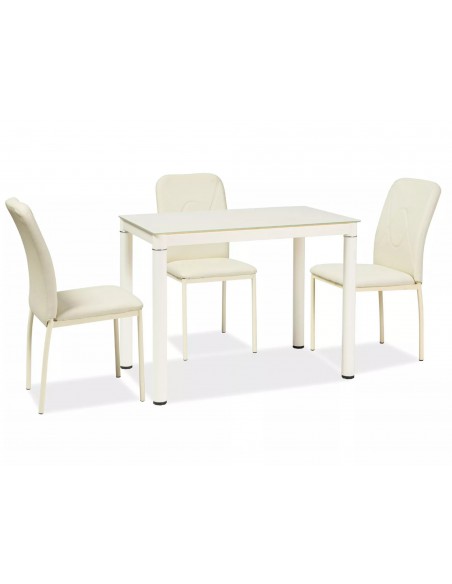 Stół szklany 110 Kremowy Galant