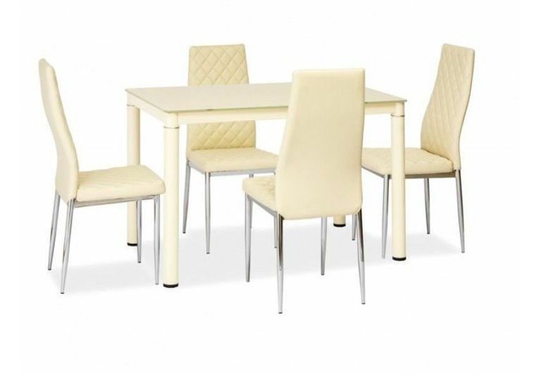 Stół szklany 110 Kremowy Galant