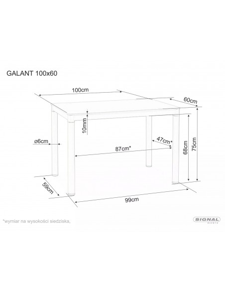 Stół szklany 100 Kremowy Galant