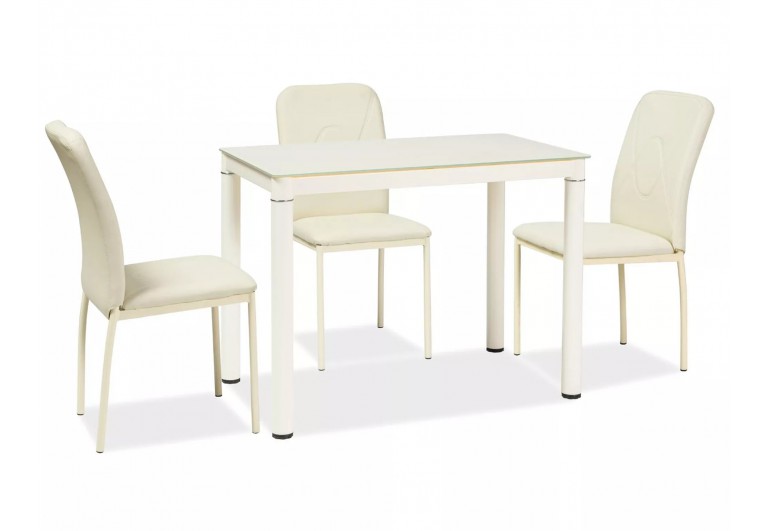 Stół szklany 100 Kremowy Galant