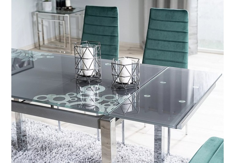 Stół rozkładany szklany 110-170 Czarny GD-017