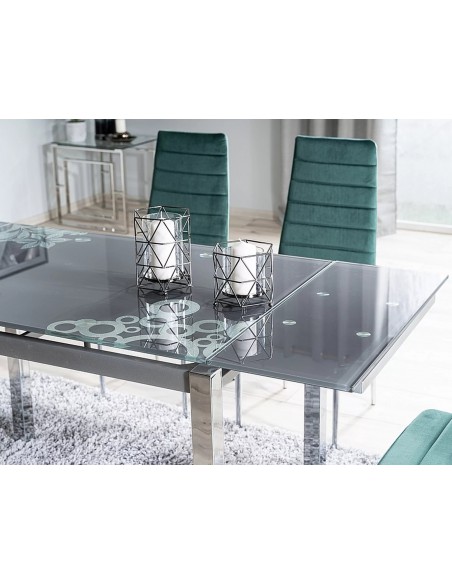 Stół rozkładany szklany 110-170 Czarny GD-017