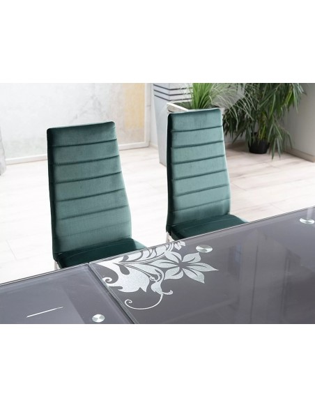 Stół rozkładany szklany 110-170 Czarny GD-017