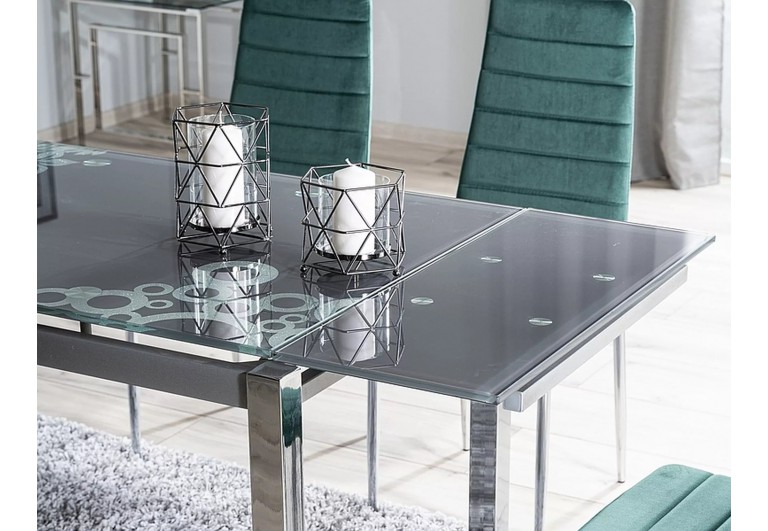 Stół rozkładany szklany 110-170 Czarny GD-017