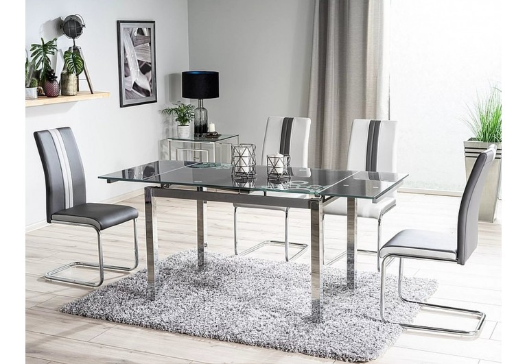 Stół rozkładany szklany 110-170 Czarny GD-017