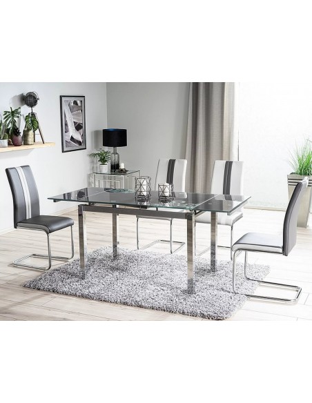 Stół rozkładany szklany 110-170 Czarny GD-017