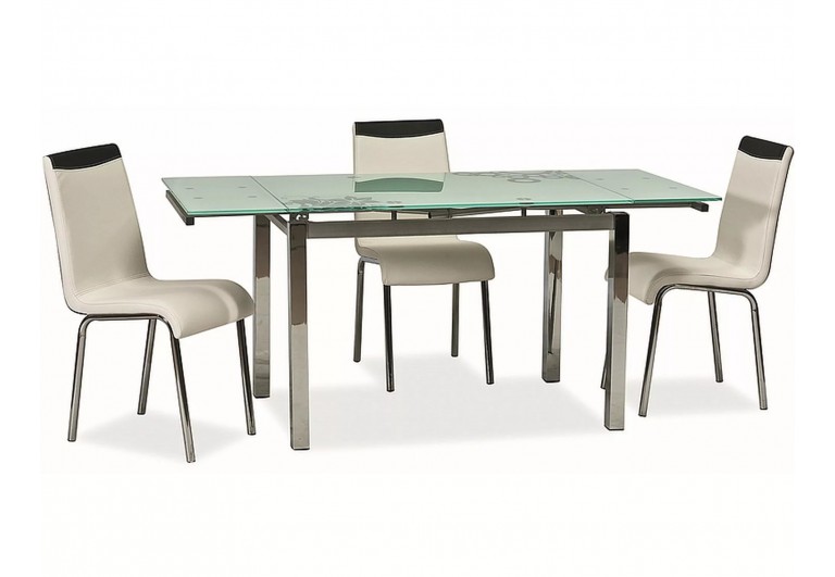 Stół rozkładany szklany 110-170 Biały GD-017